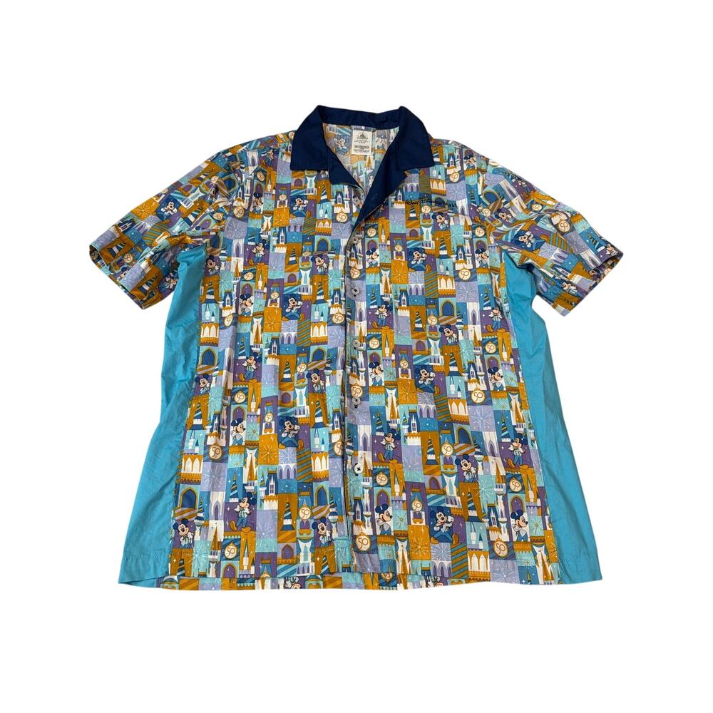 Disney World 50th Anniversary Mickey Mouse Vault Camp Shirt Retro Men M